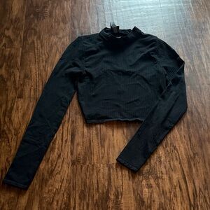 Urban Outfitters Black Ribbed Crop Top